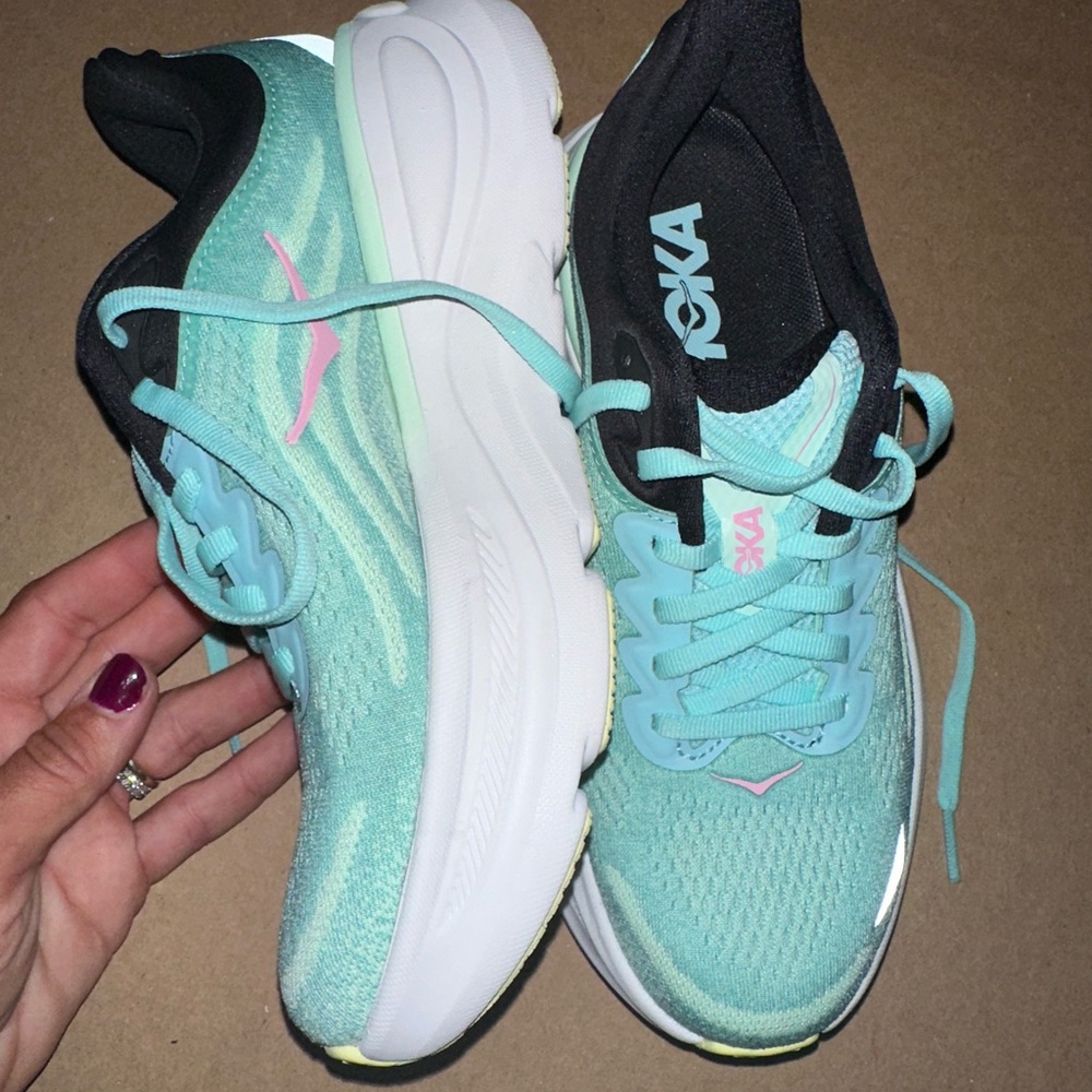 Hoka Women's Athletic Shoes - Aqua and Black - Picture 2 of 8